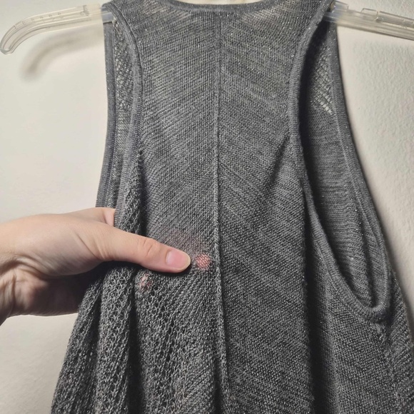 Eileen Fisher Gray Merino Wool Metallic Abstract Texture Knit Racerback Tank Top - Picture 10 of 12